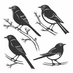 bluebell icon set silhouette vector bundle