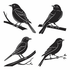 bluebell icon set silhouette vector
