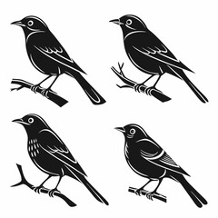 bluebell icon set silhouette vector