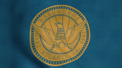 Atlanta flag, city of Georgia state, USA waving in the wind. 3d illustration