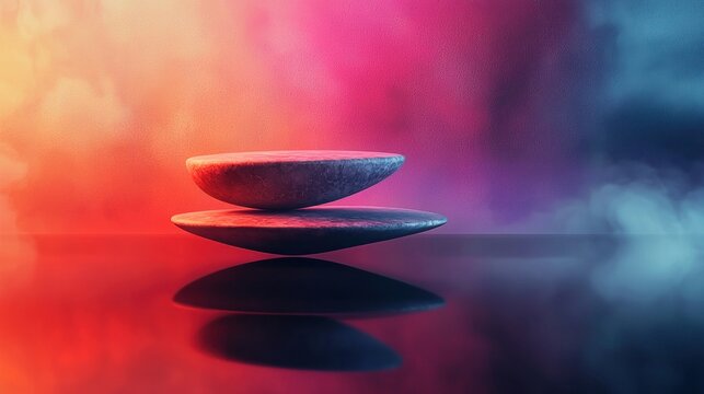 An abstract balance concept background with harmonious colors and shapes.
