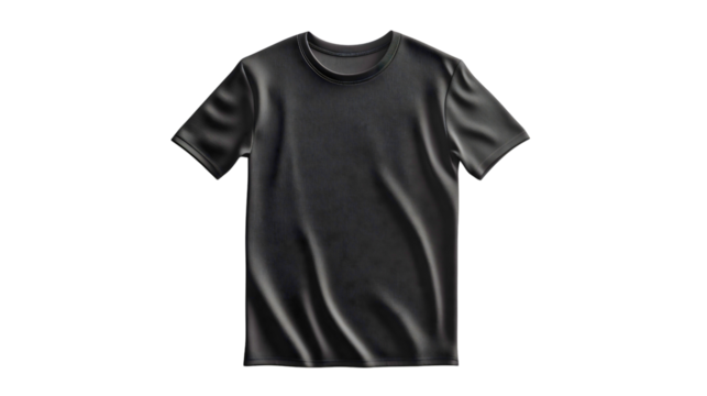 A classic black t-shirt with short sleeves, a unisex shirt for everyday wear, a classic garment in matte black, ideal for better styling.