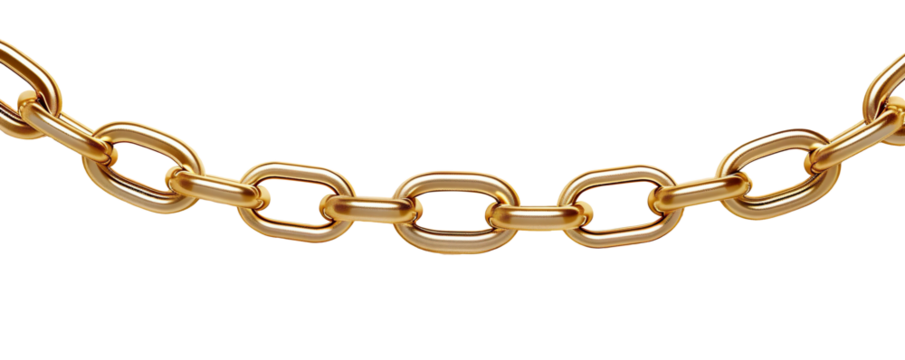 gold chain on a transparent background