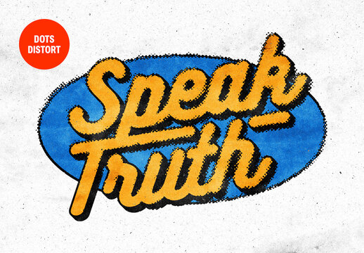 Dots Distort Print Text & Logo Effect Mockup