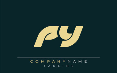 PY Sleek Geometric Logo Design. Neutral colors and minimalist style create a professional and contemporary impression, suitable for branding and corporate identity.