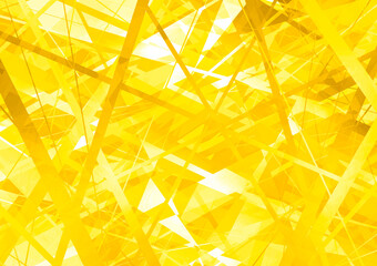 Golden Crystal Abstract Background　金色のクリスタルのような輝きと抽象的なガラス断片のようなデザイン背景