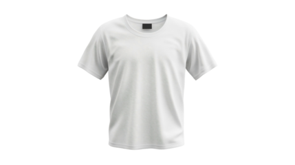 A classic white short-sleeve t-shirt, a men's shirt with a nice white finish, a casual men's t-shirt for everyday wear, front view.