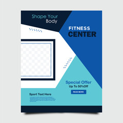 Gym square Sport banner for social media post