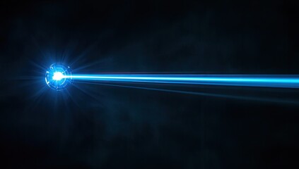Blazing blue laser beam from a central orb
