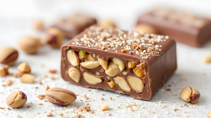 Nut-studded chocolate confection, a symphony of textures and flavors, invites a moment of pure, sweet indulgence.