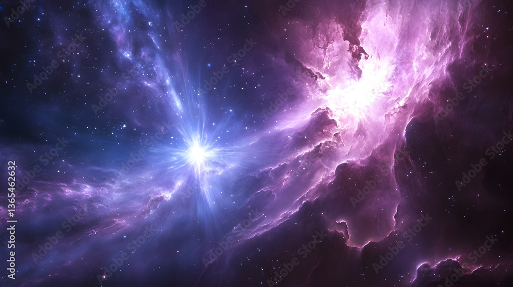 Poster repeated nebula displaying a dreamlike cosmic scene with multiple layers of colorful celestial wonde