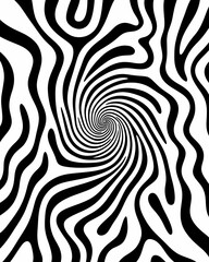 Fototapeta premium Abstract black and white swirling spiral pattern