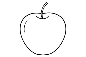 illustration of an apple in minimalist line art vector illustration
