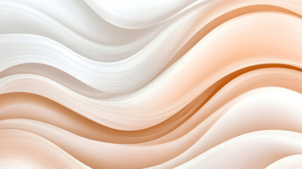 Fototapeta premium Abstract flowing waves in soft peach and white