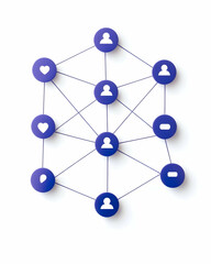 Abstract network of interconnected nodes representing relationships, connections, and social interactions