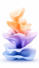 Abstract pastel color swirls, layered in a vertical stack, resembling flowing fabric or liquid