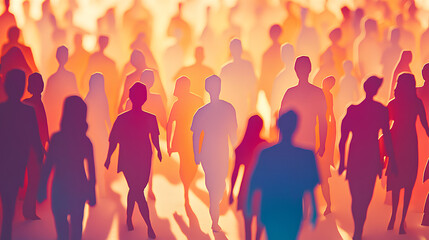 a paper cut of of a crowd of diverse people 