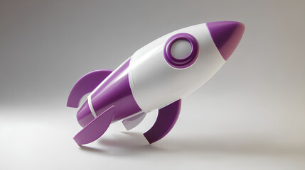a purple and white toy rocket 
