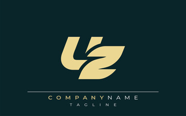 UZ Sleek Geometric Logo Design. Neutral colors and minimalist style create a professional and contemporary impression, suitable for branding and corporate identity.
