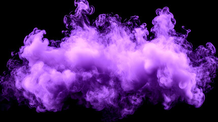 Abstract purple smoke cloud on black background