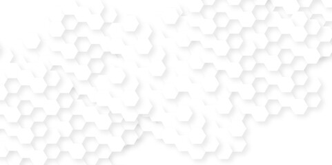 Emboss minimal white hexagonal hexagon modern technology creative emboss light honeycomb polygonal web. abstract geometric science and mosaic tile with template texture background.	
