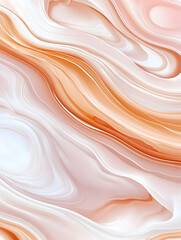 Abstract swirling peach and white marble texture