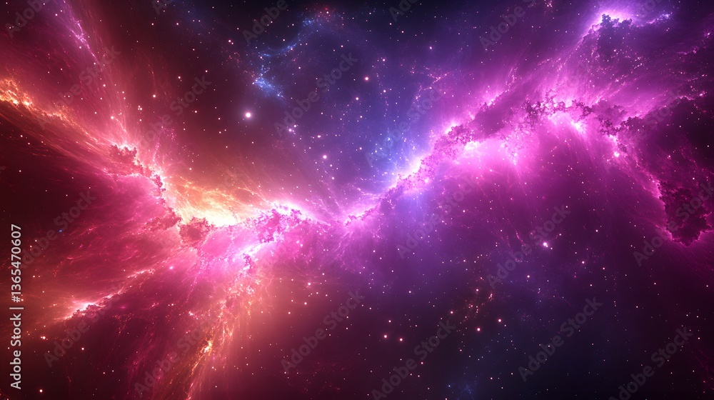 Poster enchanting nebula with a brilliant star in the background creating a stunning cosmic scene in fracta