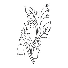 An illustration of a vector  flower in continuous line art drawing style.
