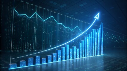 Naklejka premium Dynamic graph showcasing exponential growth