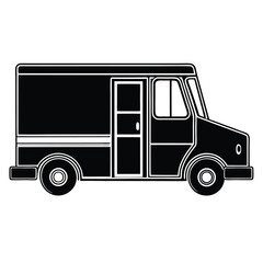 Heavy Cargo Truck Silhouette Black Transport Vector