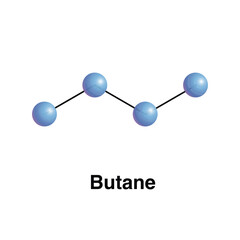 Butane Alkane With The Formula C4H10. Scientific Molecular Structure Vector Illustration