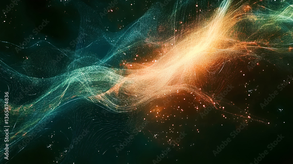 Poster abstract digital art dark background it has futuristic speed action lines animation