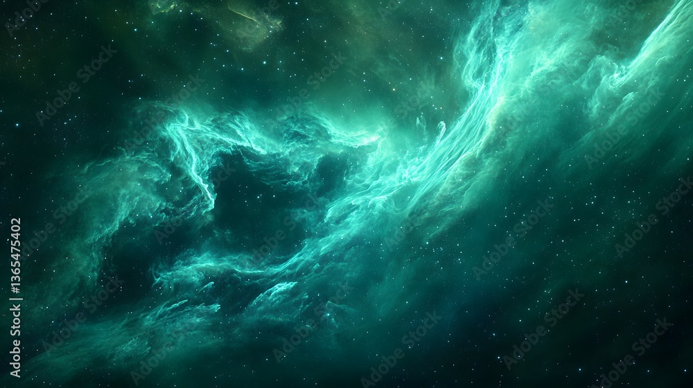 Poster ethereal nebula filling the cosmic canvas with vibrant colors and intricate patterns in the vast uni