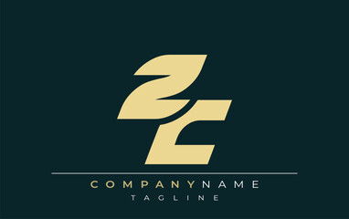 ZC Sleek Geometric Logo Design. Neutral colors and minimalist style create a professional and contemporary impression, suitable for branding and corporate identity.