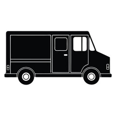 Commercial Transport Truck Silhouette Black Symbol