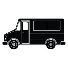 Shipping and Freight Truck Silhouette Black Icon