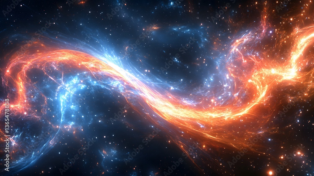 Poster breathtaking and colorful space scene with surreal elements capturing the essence of cosmic wonders 