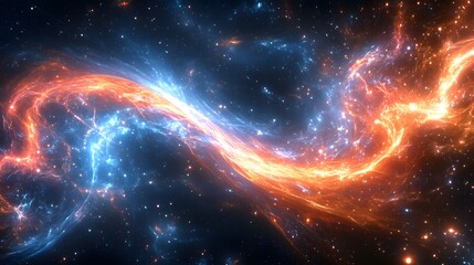 Breathtaking and colorful space scene with surreal elements capturing the essence of cosmic wonders and mysteries