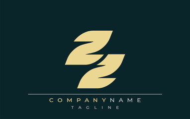 ZZ Sleek Geometric Logo Design. Neutral colors and minimalist style create a professional and contemporary impression, suitable for branding and corporate identity.