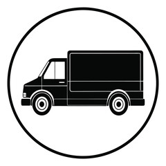 Heavy Duty Delivery Truck Silhouette Black Vector