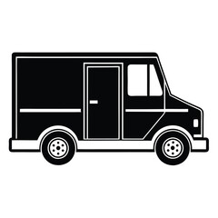 Minimalist Truck Silhouette Black Transport Logo