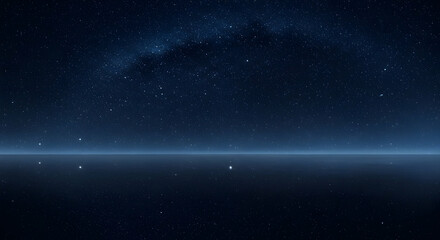 Starry Night Sky Over Calm Water