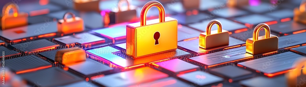 Poster futuristic cyber risk management system analyzing global data in a high-tech environment