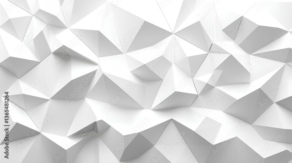 Poster abstract white background with texture pattern, layered geometric triangle shapes, white and grey gl