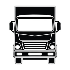 Transport Truck Black Silhouette Simple Icon