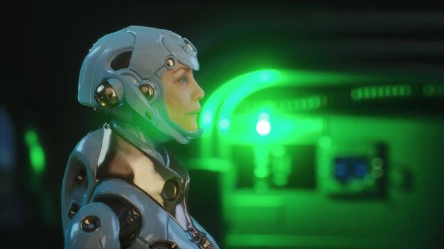 Science Fiction Robot Girl Talking &ndash; Virtual Intelligence Narrative