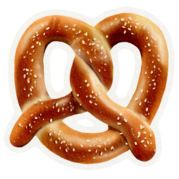 deliciously salted pretzel with golden brown crust and soft texture, perfect for snacking
