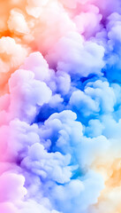 Colorful smoke plumes in vibrant hues