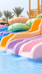 Obraz premium Colorful water slides at a vibrant water park (1)