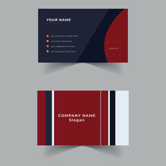 Red and navy blue modern business card template